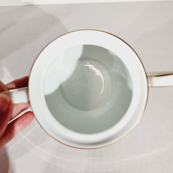 Noritake Barrington Sugar Creamer 2030 Gold Trim Footed Pedestal Cross Atomic - Picture 8 of 10